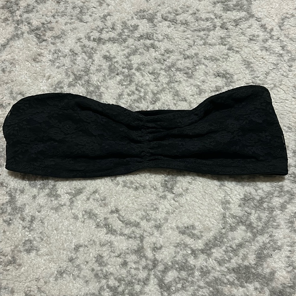 PINK black lace bandeaus bra size L